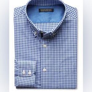 BANANA REPUBLIC GRANT FIT NON-IRON CHECKERED BUTTON-DOWN SHIRT